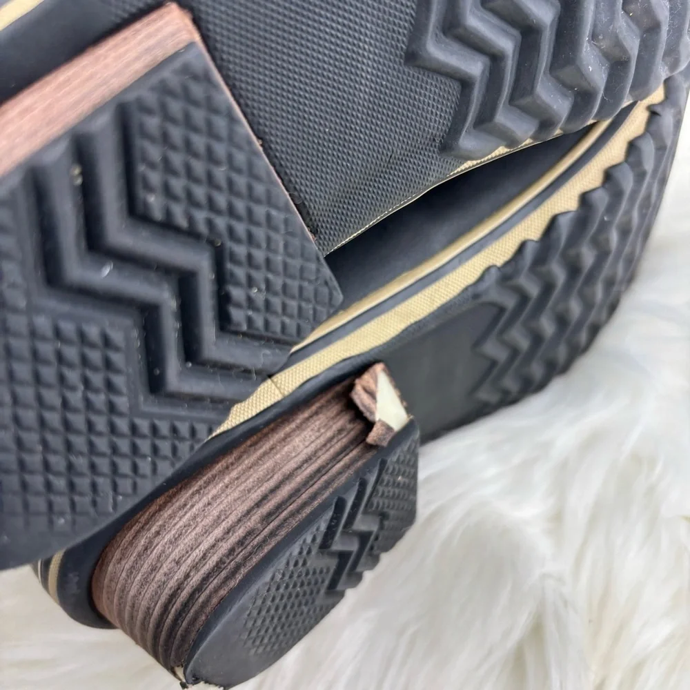 Sorel Tan and Black Lace-Up Boots